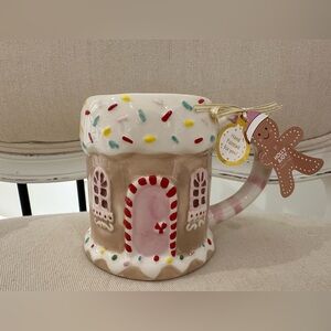 Adorable Gingerbread House With Sprinkles Christmas Mug Original Holly & Joy NWT